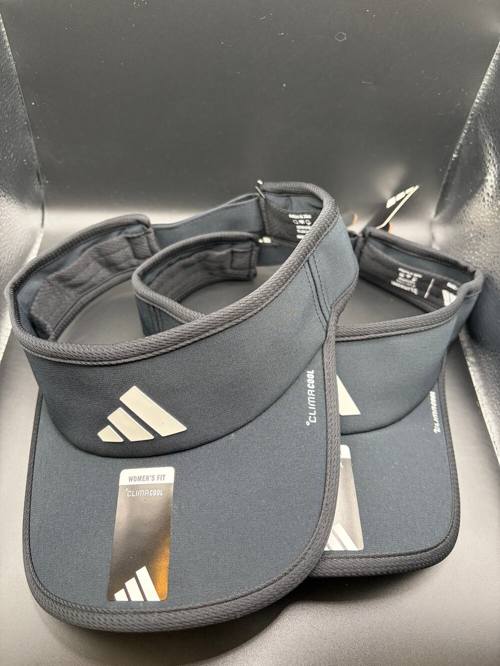 Set of 2 Adidas ClimaCool Women's Visor Bundle NWT Black Adjustable